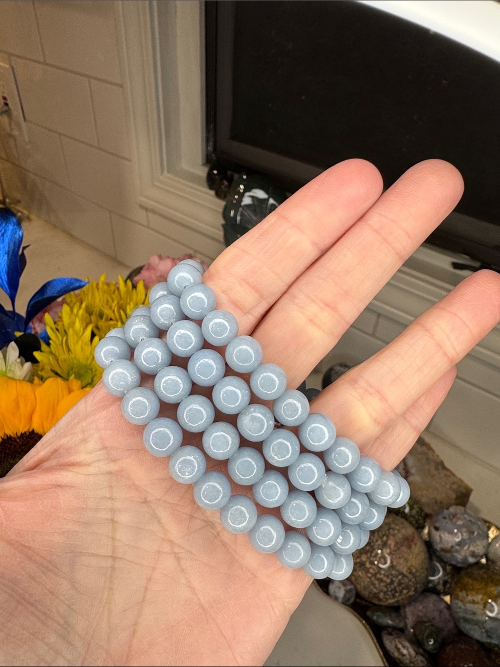 Calming Angelite Bracelet (listing is for one): B1090
